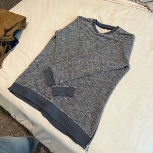 Heathered blue crew neck sweater